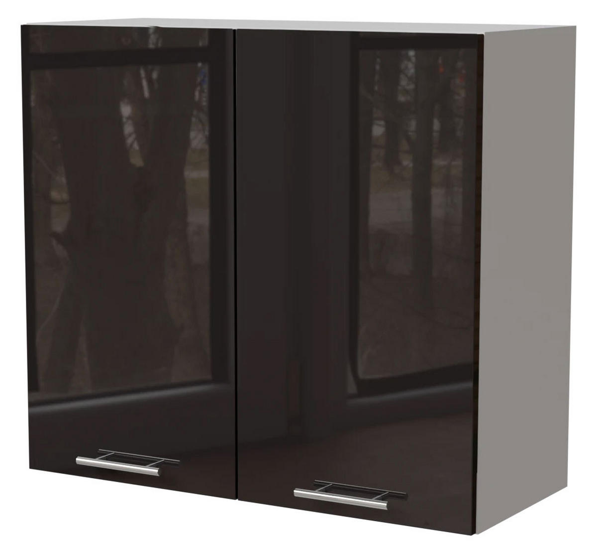 KÜCHENHÄNGESCHRANK Essen W3/80 Schwarz Hochglanz / Weiß Matt 80 / 32,5 / 72cm - Schwarz Hochglanz/Schwarz, Holz/Holzwerkstoff (80/72/32.5cm) - Feldmann-Wohnen