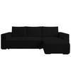 ECKSOFA CUDDY L, Eckcouch in L-Form mit Schlaffunktion und Bettkasten, Farbe: Schwarz, Cordstoff, Ottomane Rechts - Schwarz, Textil (240/140cm) - Storez24