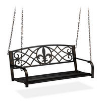HÄNGEBANK - Schwarz, Metall (133/197/58cm) - Relaxdays