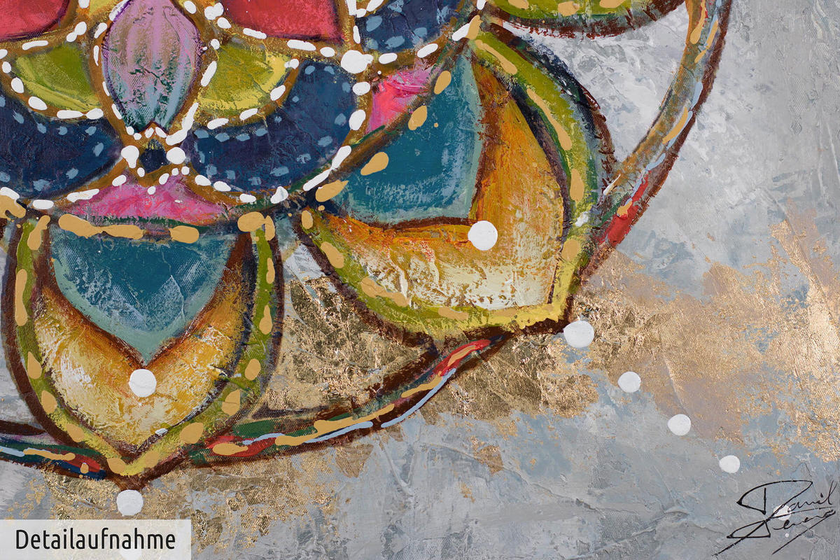 ACRYLBILD HANDGEMALT 80/80 cm - Multicolor, Holz/Textil (80/80cm) - KUNSTLOFT