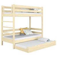 ETAGENBETT N03 mit Matratzenschublade Klare Kiefer 120/190 - Hellbraun/Braun, Naturmaterialien/Holz (120/190cm) - N-Wood