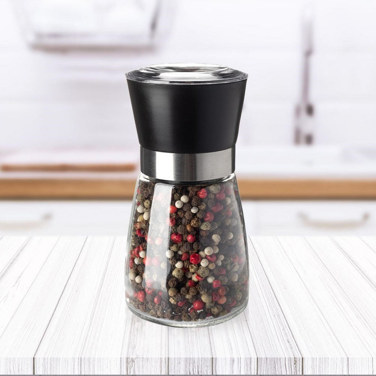 GEWÜRZMÜHLE Schwarz Transparent - Schwarz, Glas (6.5/13/6.5cm) - Orion 