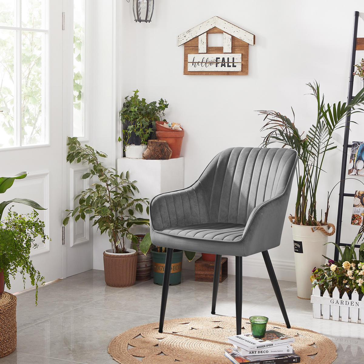 ESSZIMMERSTUHL Maggie - Grau, Holzwerkstoff (60/84/60cm) - SONGMICS