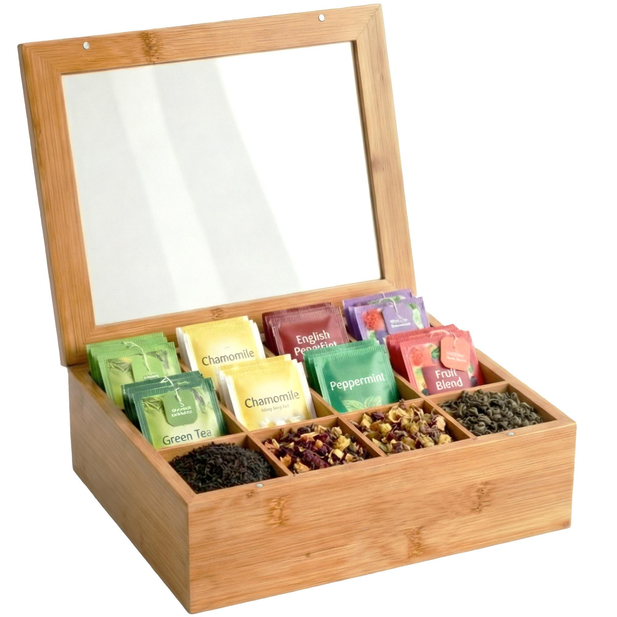 TEEBOX eckig 28/23/9 cm Holz Natura - Eukalyptusholzfarben, Holz (28/9/23cm) - CLP