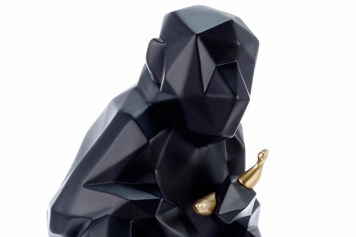 SKULPTUR Schwarz 21/66 cm - Schwarz, Stein (2.4/66/18cm) - KUNSTLOFT