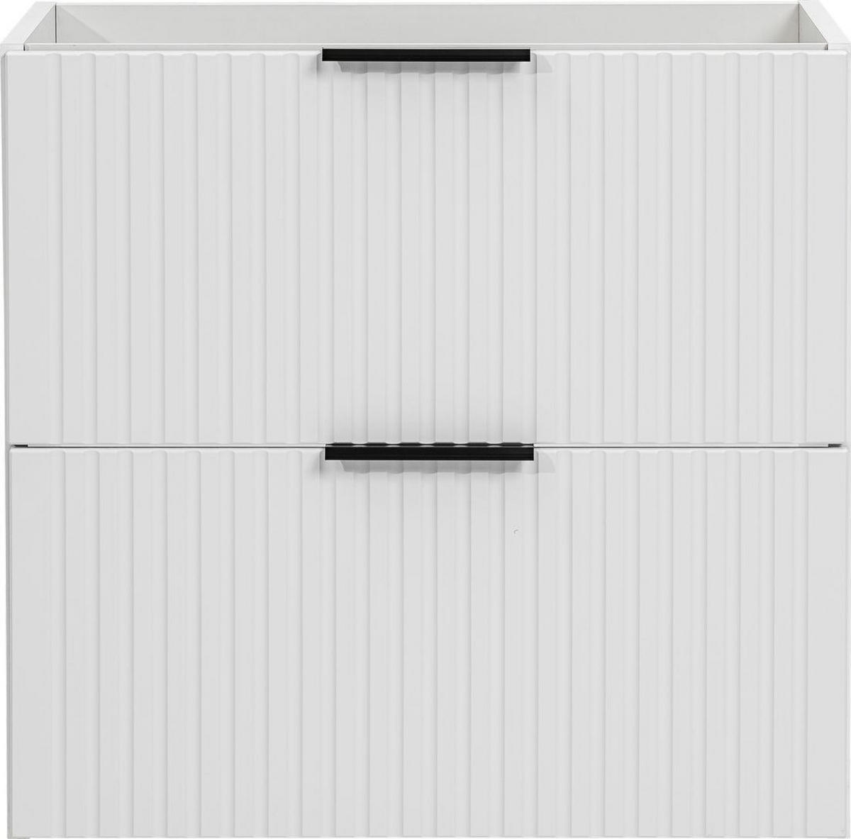 WASCHBECKENUNTERSCHRANK Niva hängend mit Rillenfronten in Weiß, 60/57/46 cm - Multicolor/Weiß, Holzwerkstoff/Kunststoff (60/57/46cm) - WFL GROUP