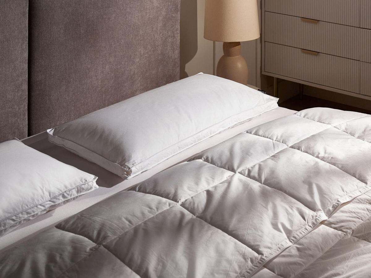 KISSEN 2er-Set Weiß 80/40 cm Vihren - Weiß, Naturmaterialien (80/40cm) - Beliani