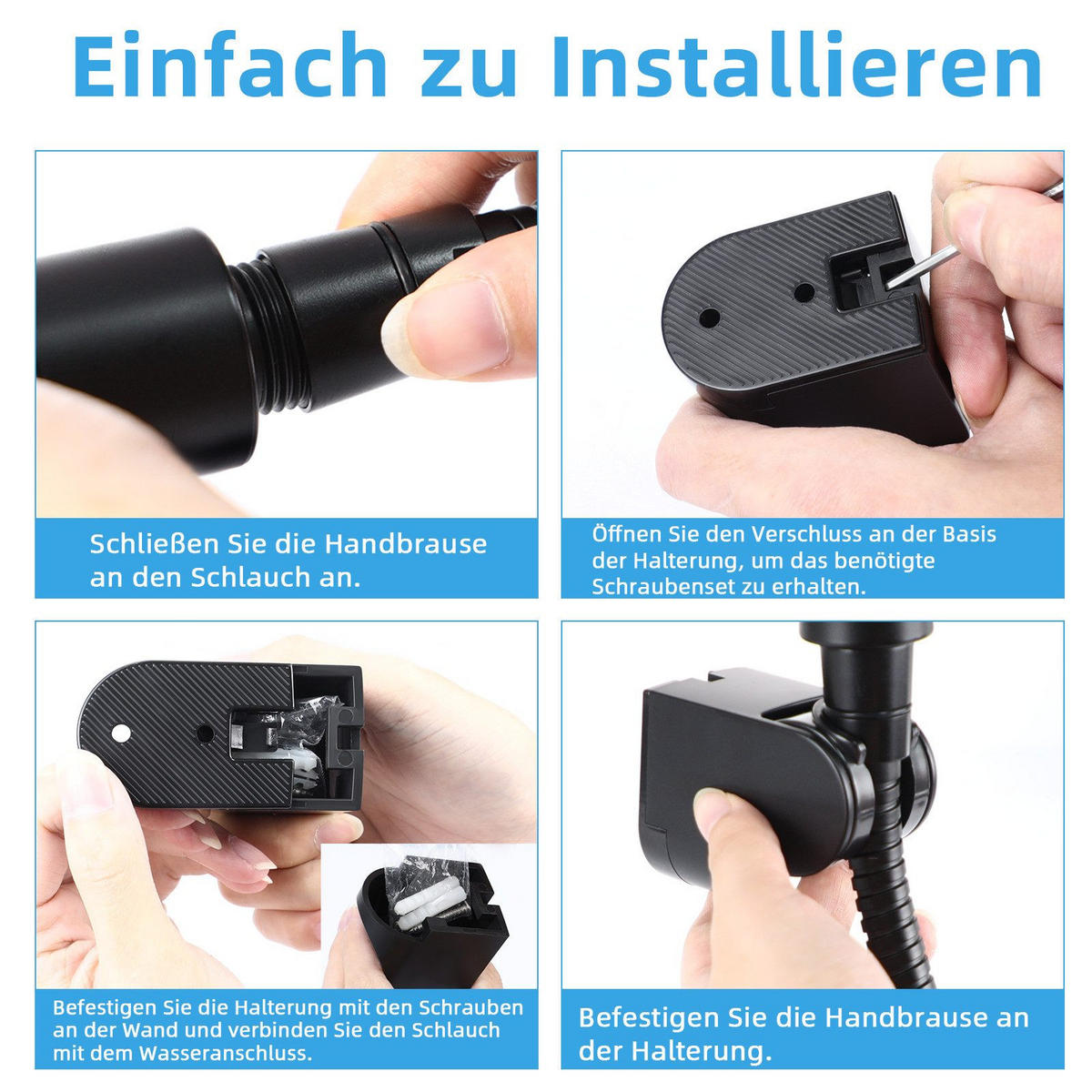 DUSCHKOPF Regendusche - Schwarz, Kunststoff (4/27/11cm) - Nettlife