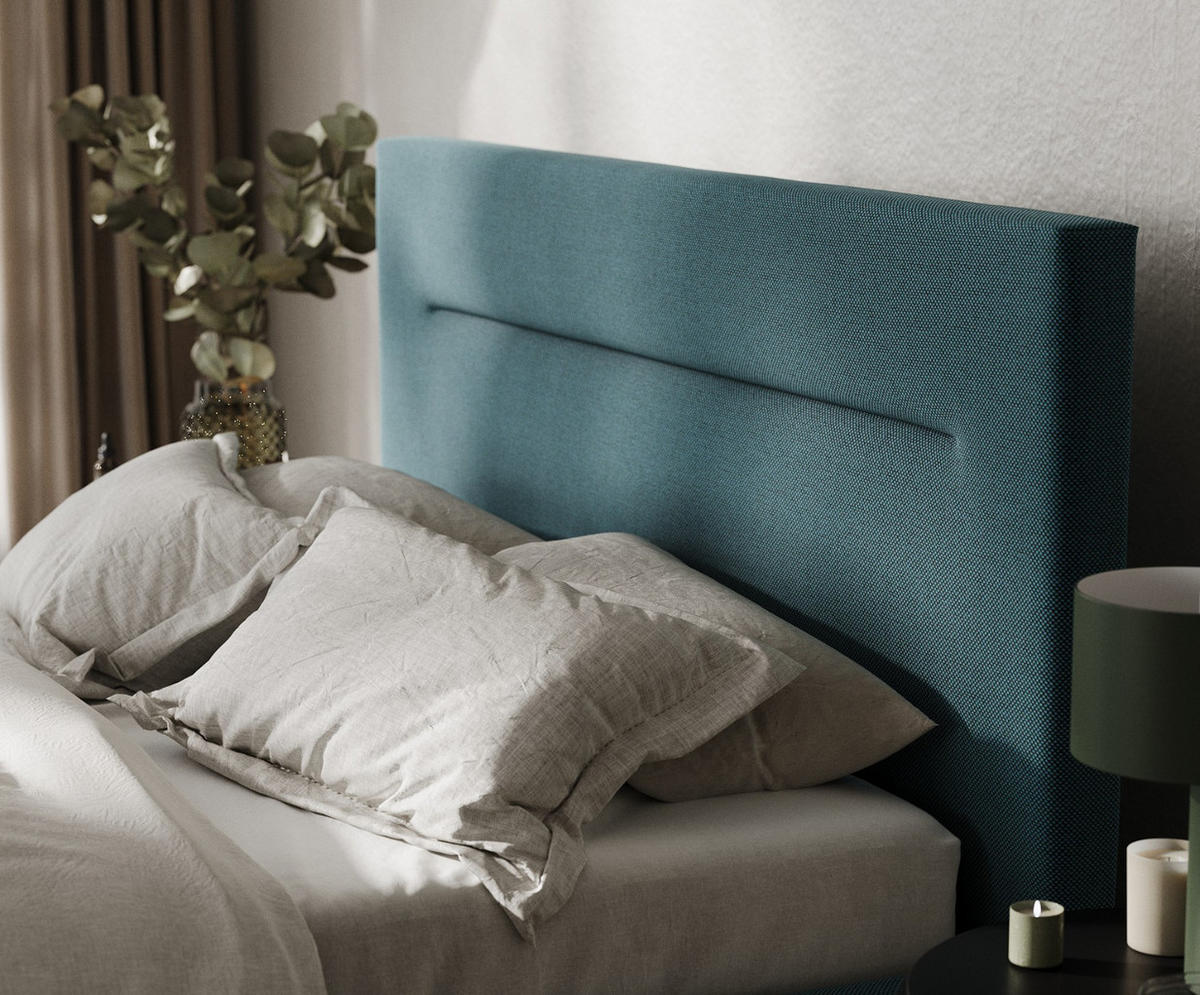 POLSTERBETT Liline 180/200 cm Türkis im Inari Stoff - Türkis/Schwarz, Holz/Holzwerkstoff (180/200cm) - AltaBeds