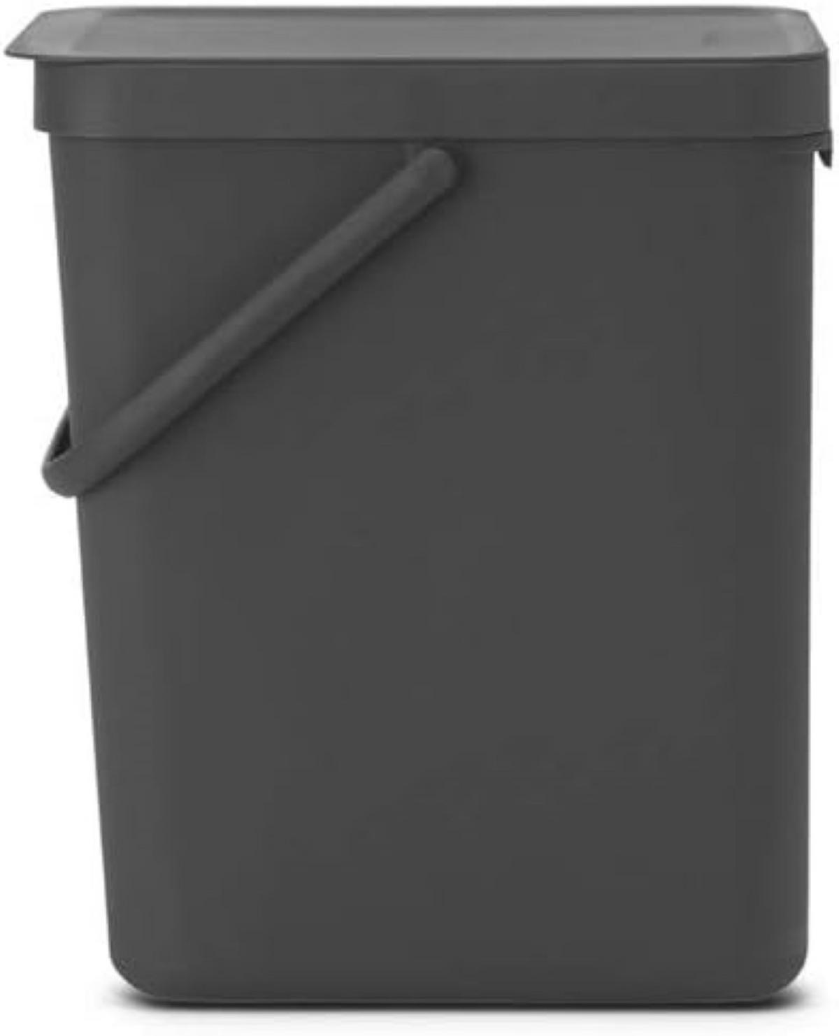 MÜLLEIMER Mit Stay Open Deckel 25 Liter 40 x 26,8 x 34,5 cm Kunststoff Dunkelgrau - Grau, Kunststoff (26.8/40/34.5cm) - PROREGAL