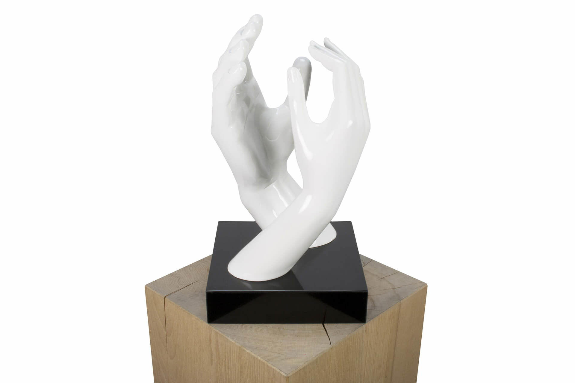 SKULPTUR Weiß 21/41 cm - Weiß, Stein (21/41/21cm) - KUNSTLOFT