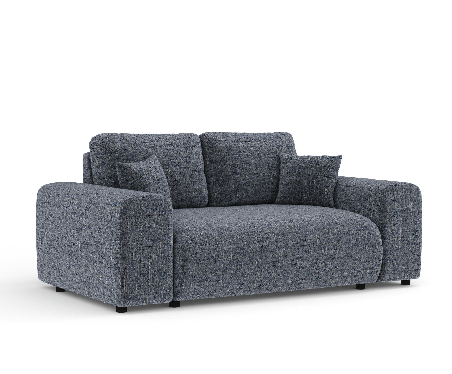 2-SITZER-SOFA Zanzibar Marineblau Webstoff - Schwarz/Dunkelblau, Holz/Holzwerkstoff (178/79/108cm) - Maison de Reve