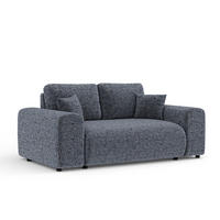 2-SITZER-SOFA Zanzibar Marineblau Webstoff - Schwarz/Dunkelblau, Holz/Holzwerkstoff (178/79/108cm) - Maison de Reve