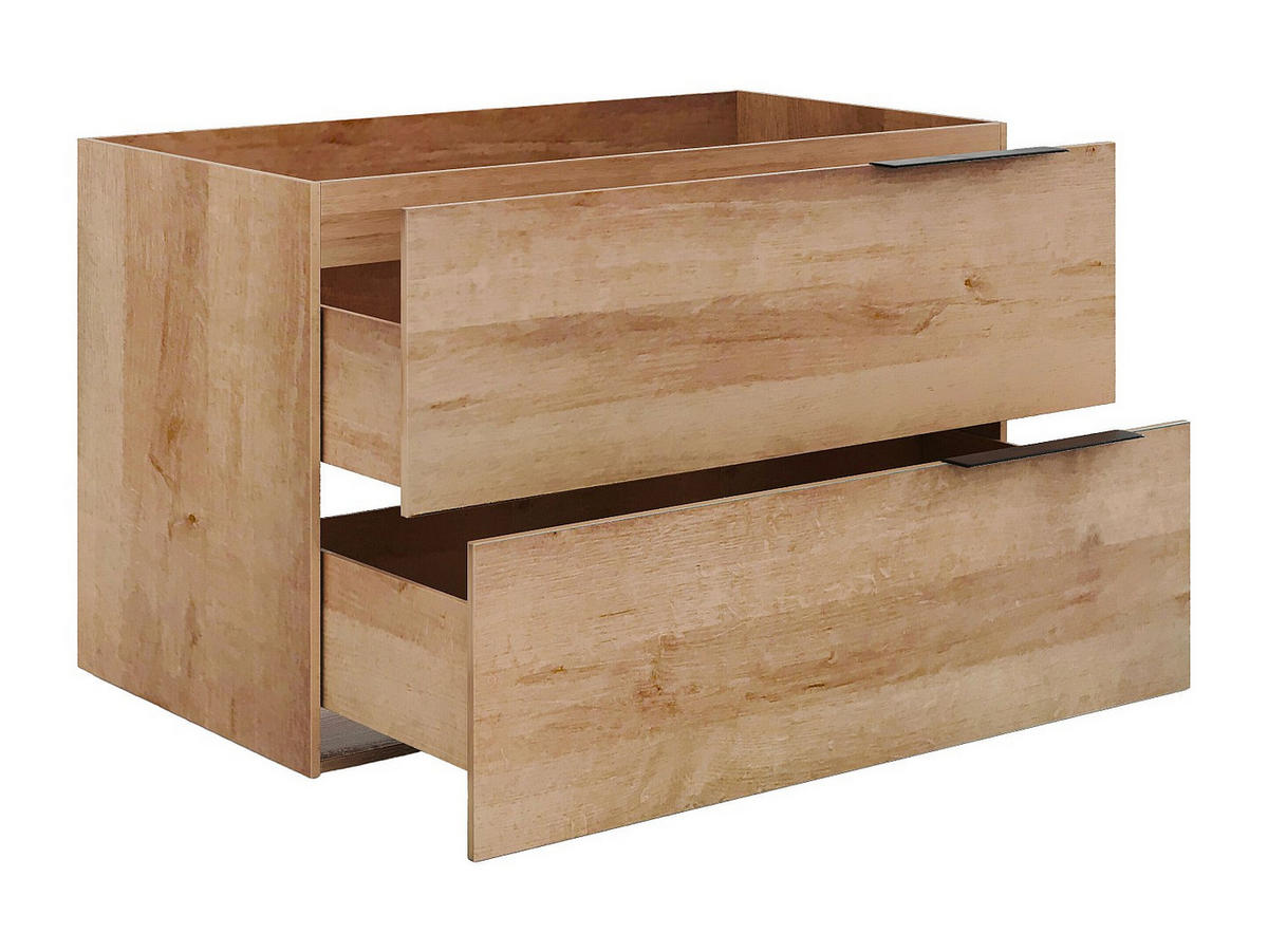 WASCHBECKENUNTERSCHRANK - 80 cm x 46 cm - holz - naturfarben hell Nisaya - Naturfarben, Holz (80/50/46cm) - Vente-Unique