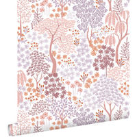 TAPETE Bäumen und Blumen 50 x 900 cm - Lila, Papier (50/900cm) - ESTAhome