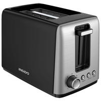 TOASTER Joser in Schwarz/Edelstahlfarben - Schwarz, Metall (15.5/17.7/25.8cm)