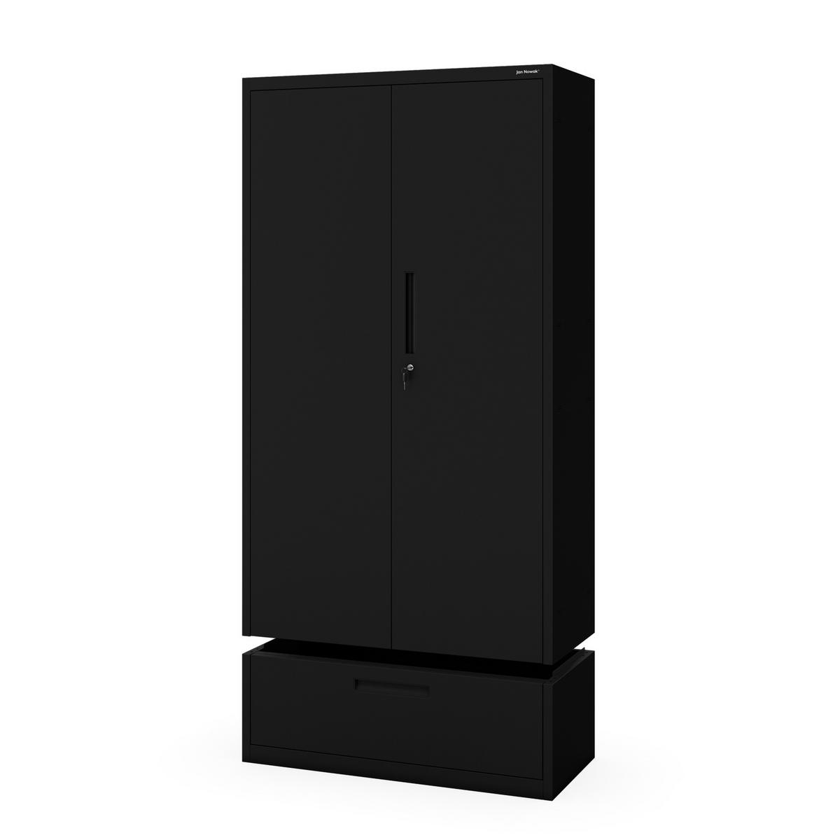 METALLSCHRANK Megan - Schwarz, Metall (90/185/40cm)