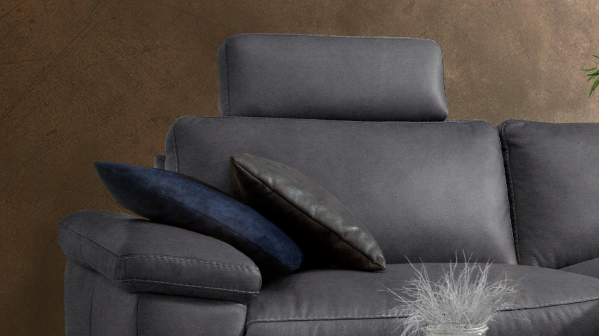 ECKSOFA MOTORISCH. RELAXFUNKTION LOLA Schwarz Webstoff - Schwarz, Textil (233/178cm) - KAWOLA