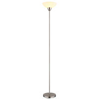 LED STEHLEUCHTE Metall Glas Opal Silber - Silberfarben, Glas (28/28/180cm) - Globo Lighting