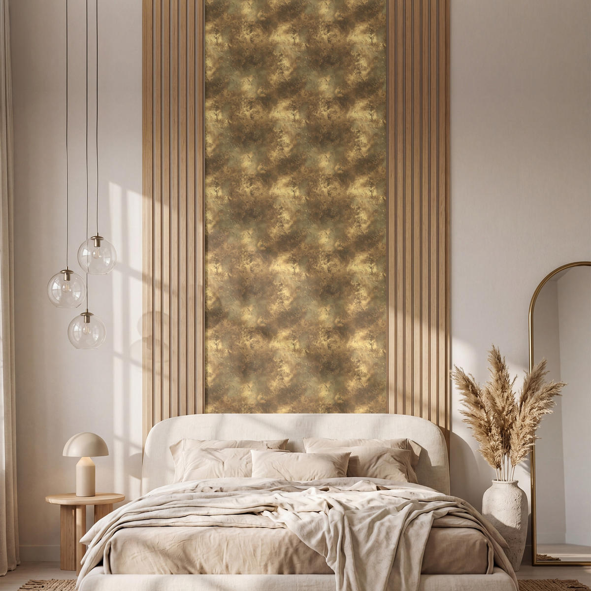 TAPETE - Antik - Metallic-Look - Gold - 100x280 cm - Messingfarben, Papier (100/280cm) - OnlyWow