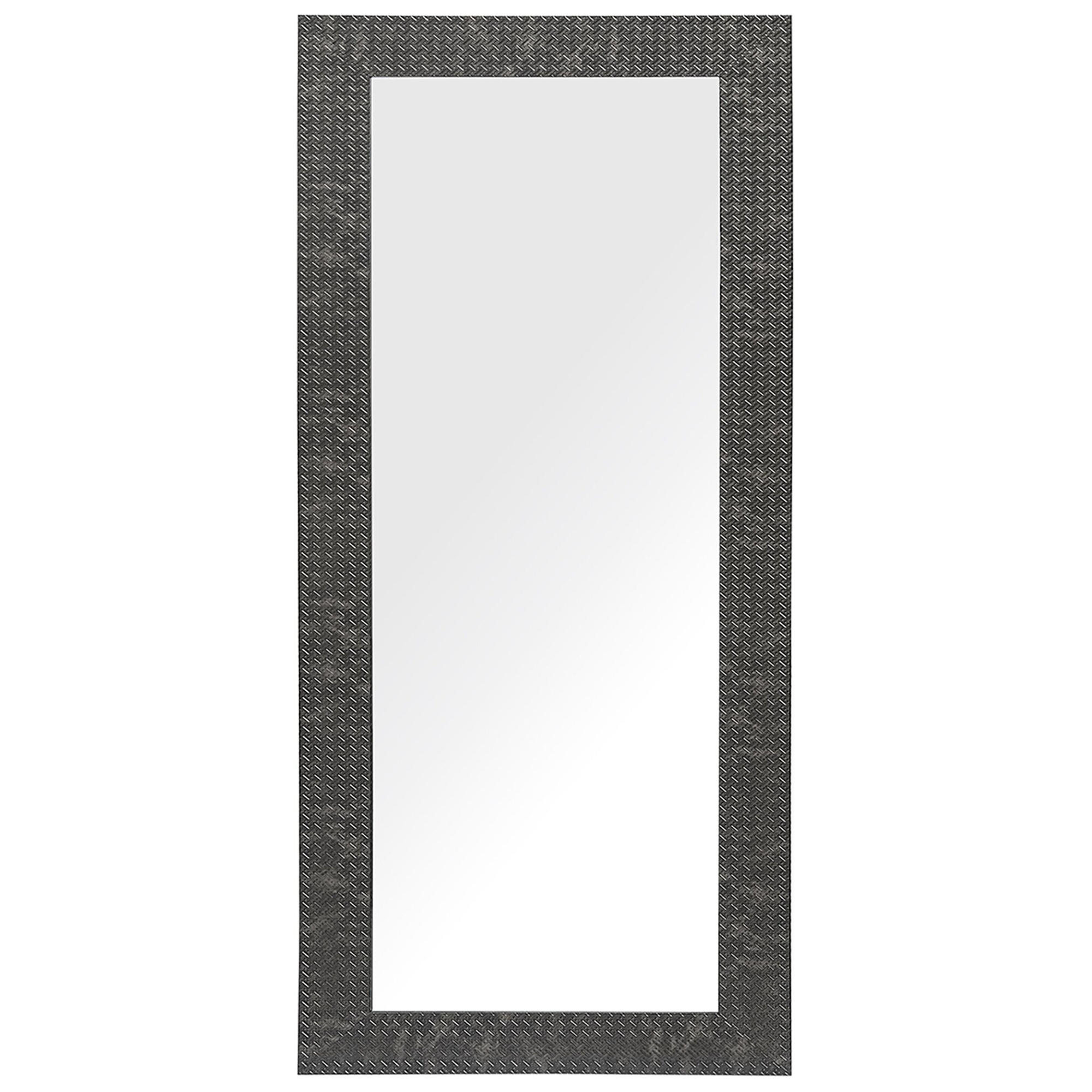 WANDSPIEGEL schwarz rechteckig 50/130 cm Plaisir - Schwarz, Kunststoff (50/130/2cm) - Beliani