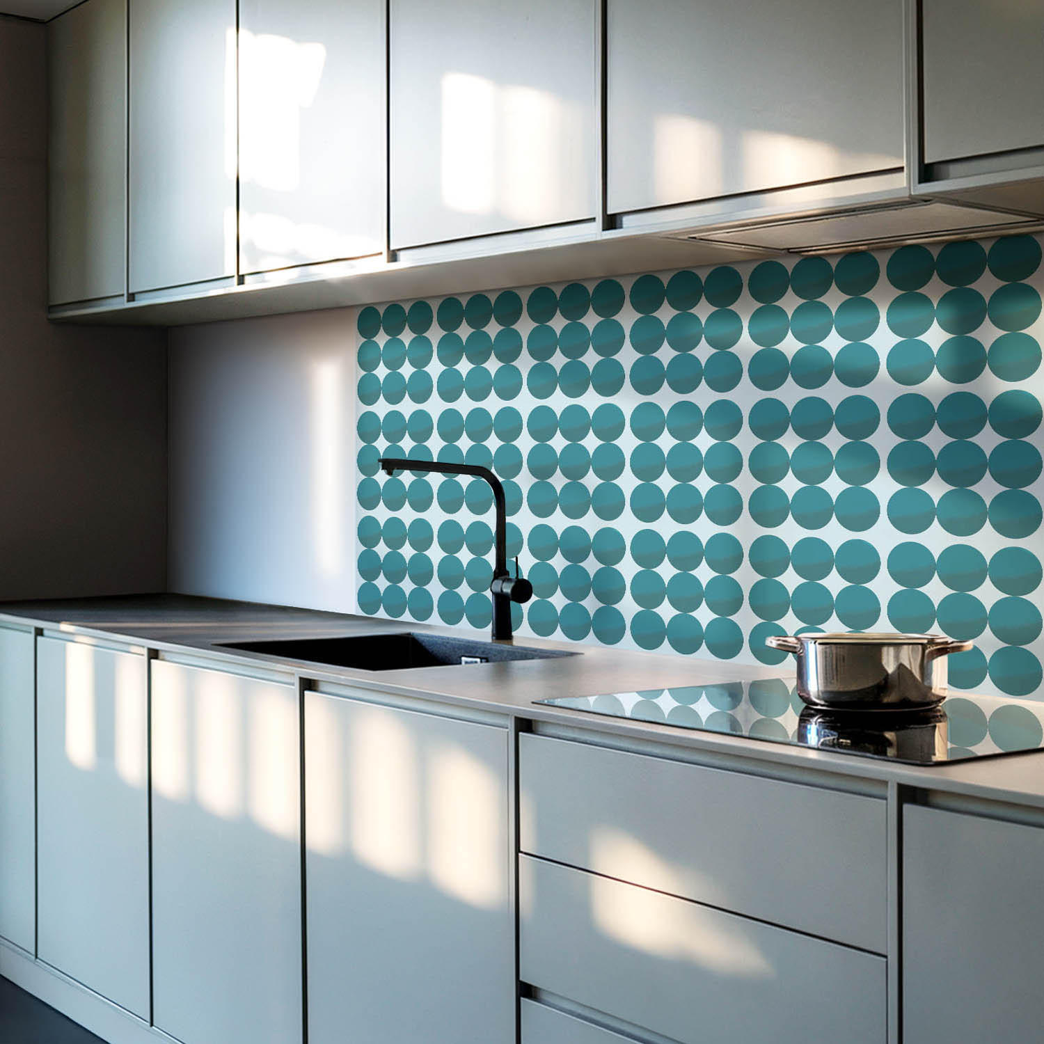 WANDPANEEL 20 Stück 20x20 cm selbstklebend Sferra - Jadegrün, Kunststoff (20/1.6/20cm) - Wallfluent