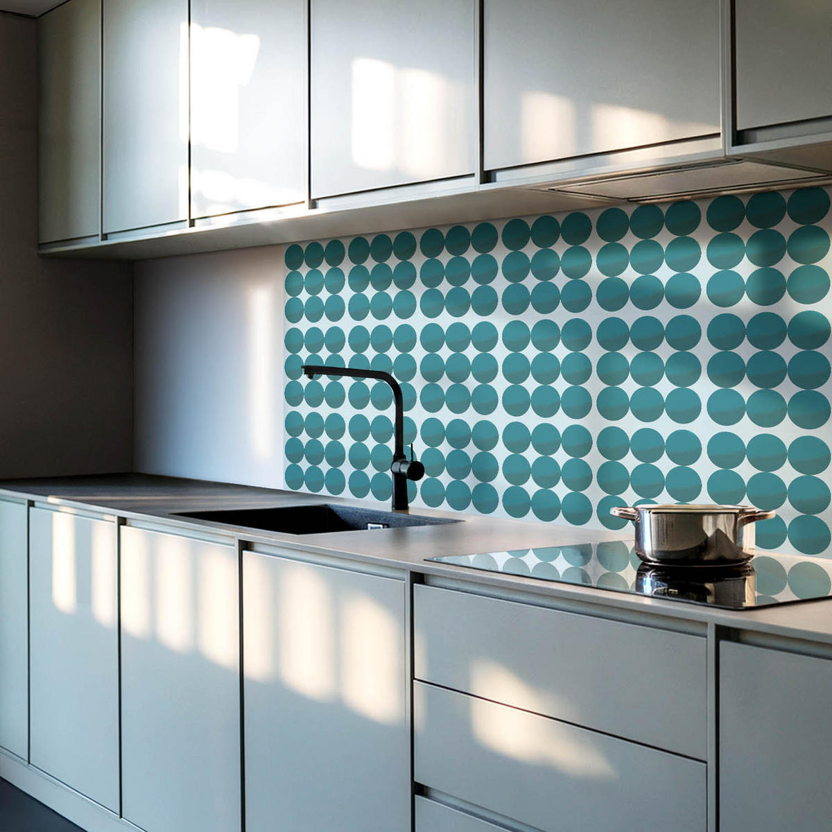 WANDPANEEL 20 Stück 20x20 cm selbstklebend Sferra - Jadegrün, Kunststoff (20/1.6/20cm) - Wallfluent