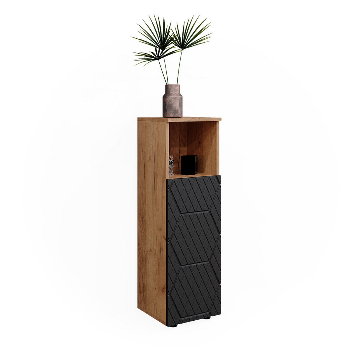 MIDISCHRANK Irma Anthrazit gestreift 30 x 95 cm - Anthrazit, Holzwerkstoff (30/95/30cm) - Vicco