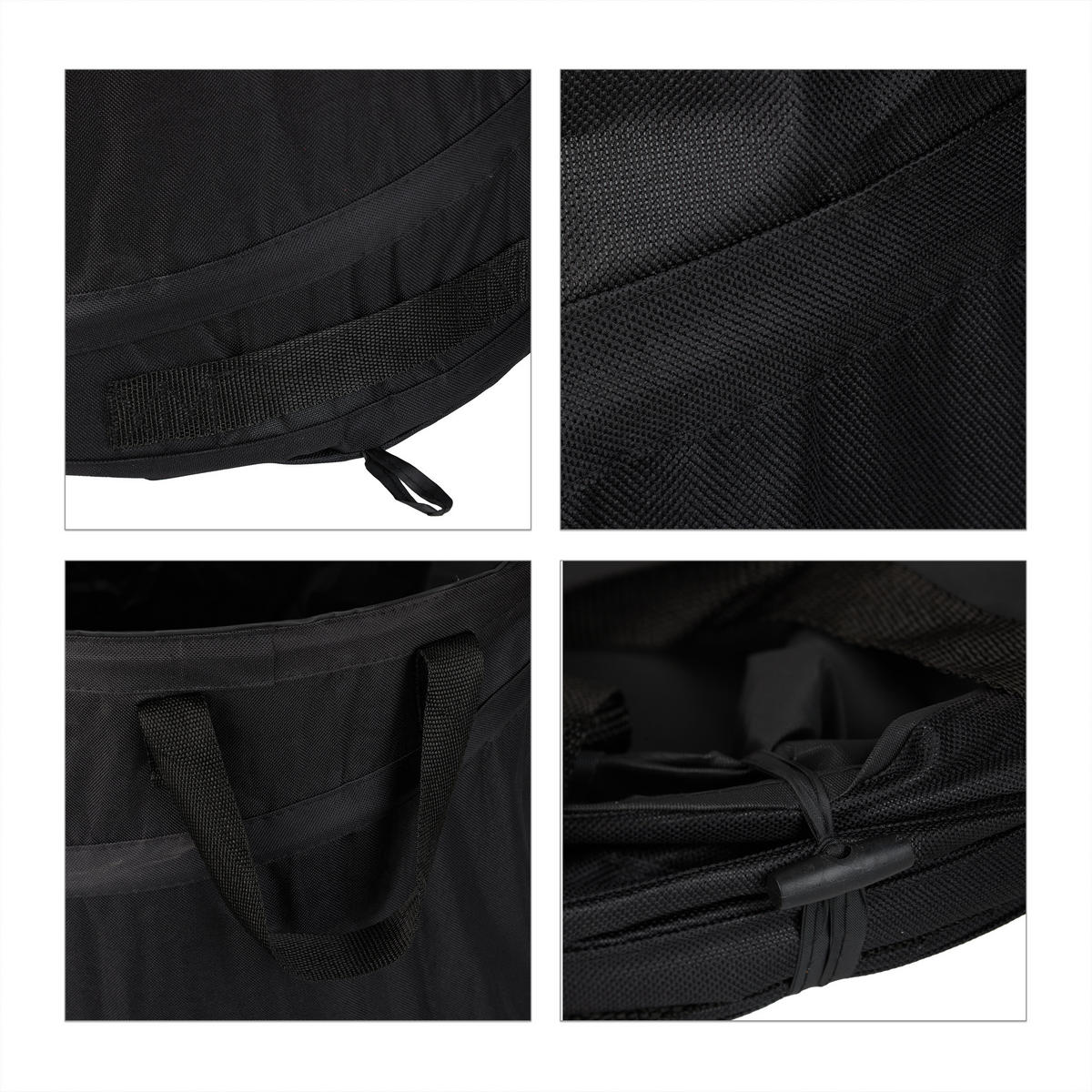 2XLAUBSACK - Schwarz, Kunststoff/Textil (45/72/45cm) - Relaxdays