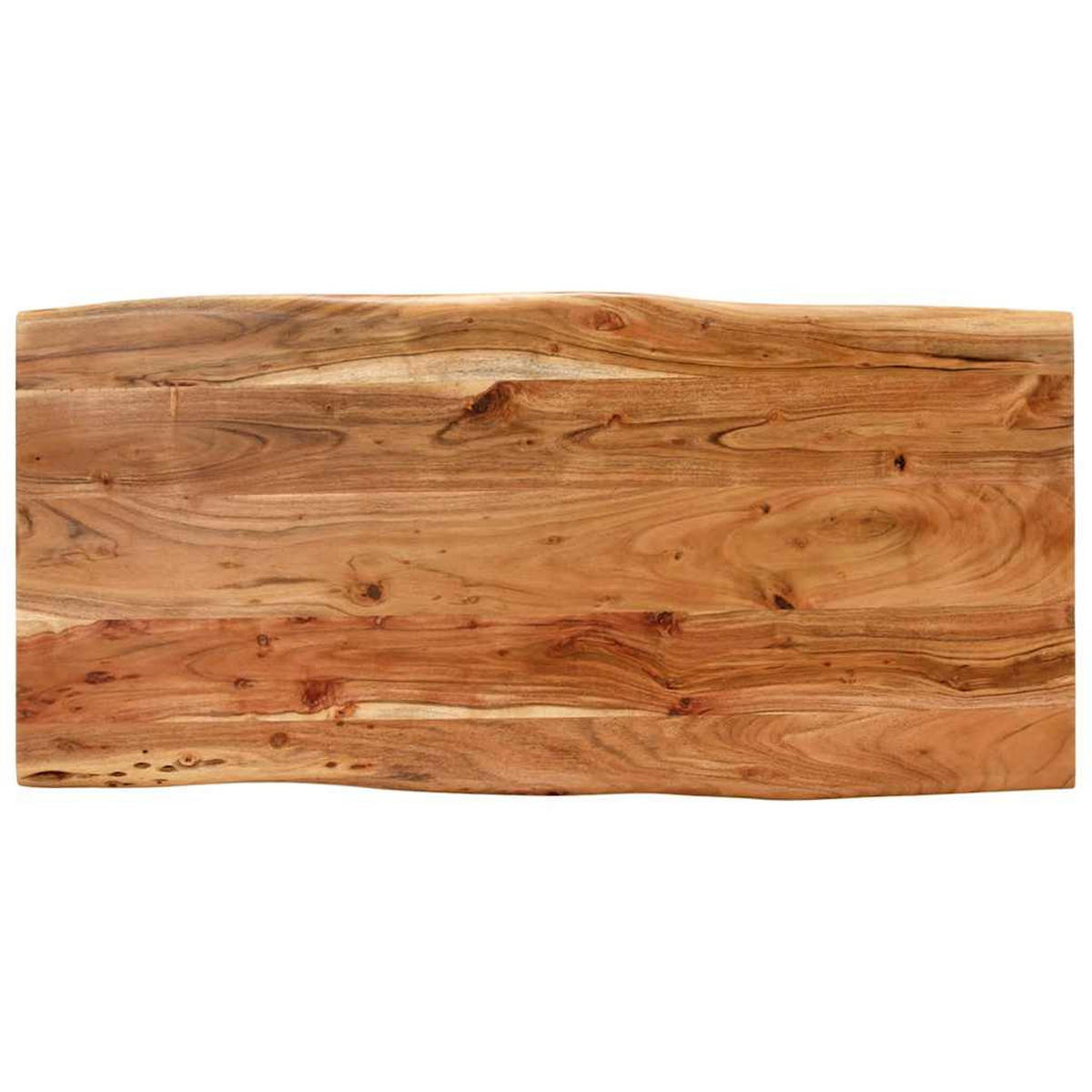 ESSTISCH mit Stahlgestell, 110/50/76 cm, aus Massivholz Akazie, Silbern - Braun, Holz (110/50/76cm) - vidaXL