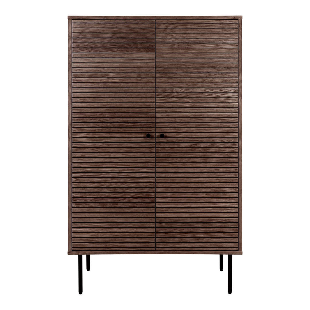 VITRINENSCHRANK, Kyoto, Eiche, Holzwerkstoff / MDF / Metall, 80 x 40 x 130 cm - Eichefarben, Holzwerkstoff/Metall (80/130/40cm) - ebuy24
