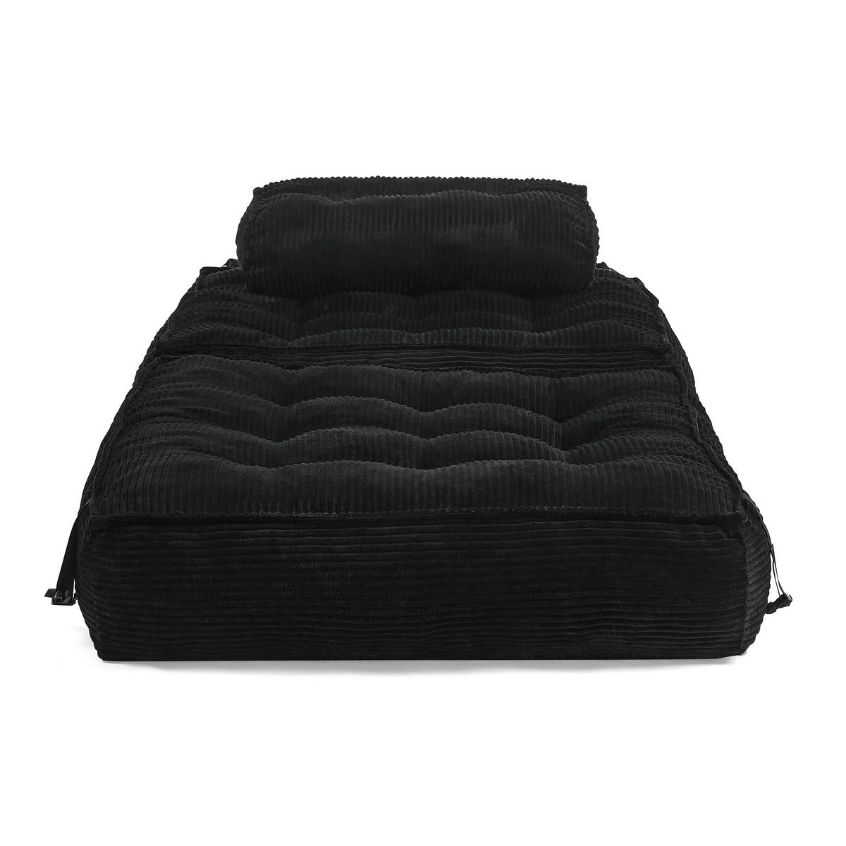 KLAPPSOFA 2-in-1，mit verstellbarer Rückenlehne, Schwarz - Schwarz, Textil (85/74.8/85cm) - Vallsero