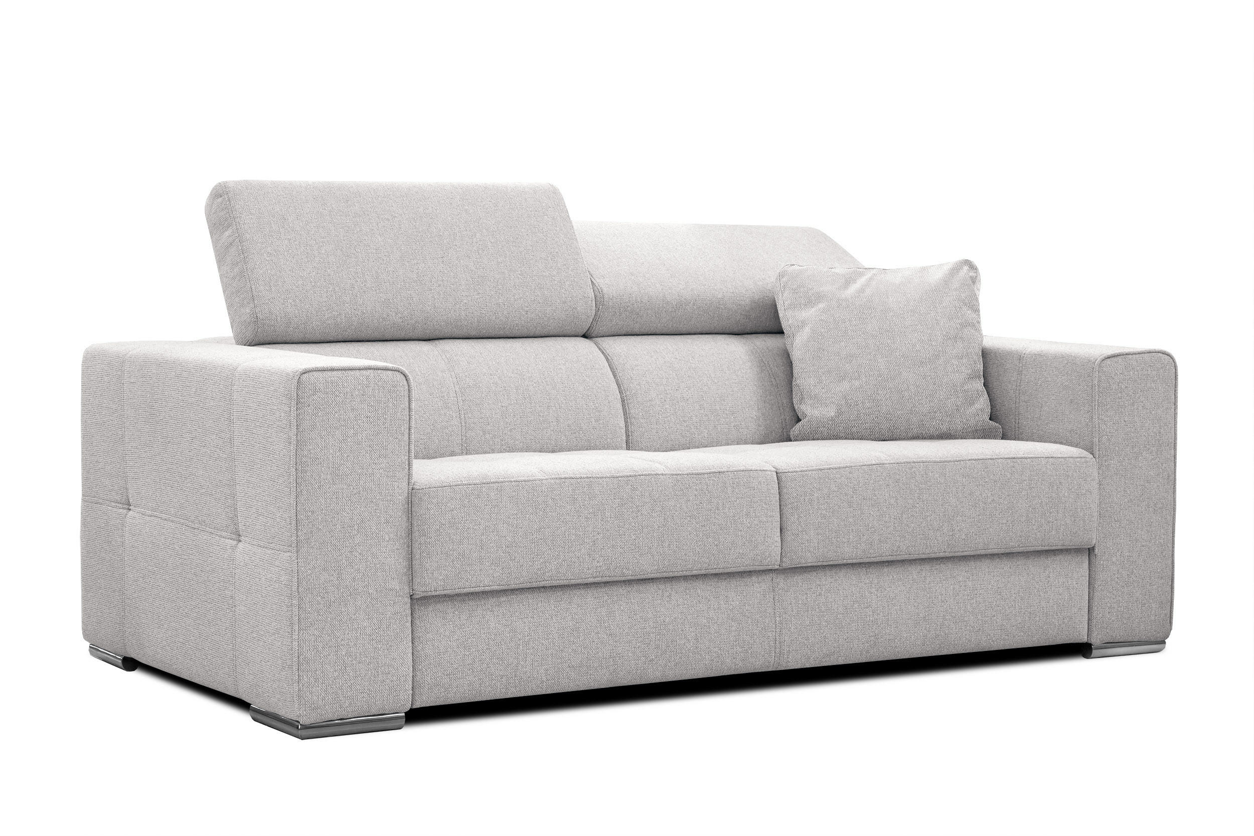 SOFA QUARTZ 3-Sitzer, silberfarben - Silberfarben, Holzwerkstoff/Textil (202/80/102cm) - Courtois Laville