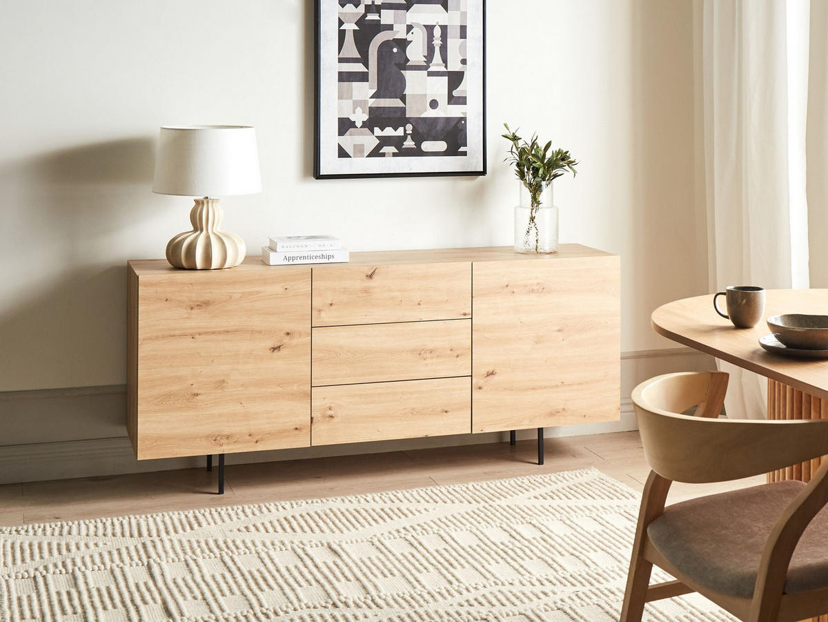 SIDEBOARD se 2 dveřmi Světle hnědý Kenora - hnědá, kompozitní dřevo (163/72/41cm) - Beliani