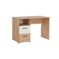 SCHREIBTISCH Bente mit 2 Schubkästen AOW - Eichefarben/Schwarz, Holzwerkstoff/Kunststoff (115/77/60cm) - arthur berndt