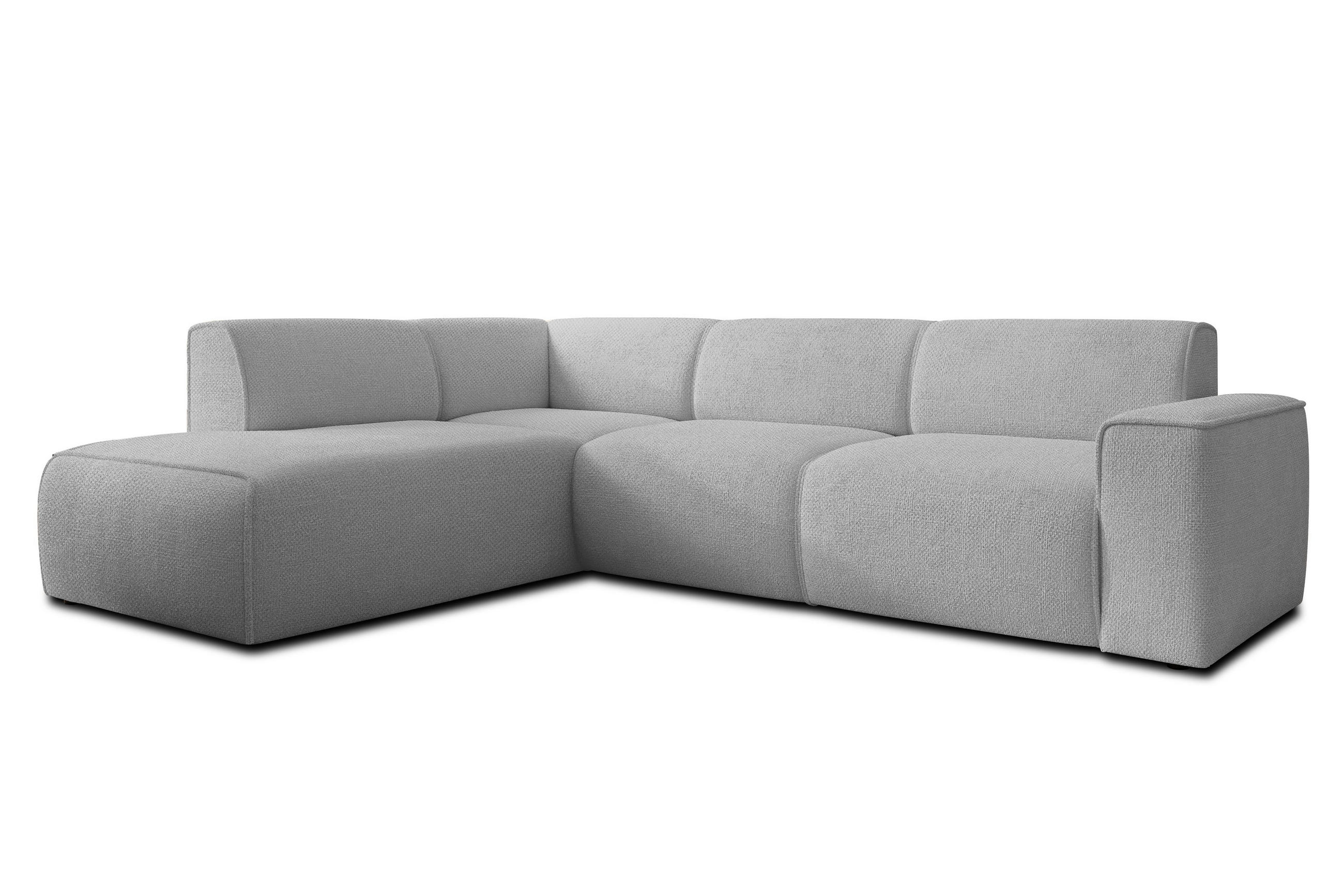 ECKSOFA L Form Didim Hellgrau 292/220/78 cm – großes Sofa stilvoll & bequem L - Hellgrau/Schwarz, Kunststoff/Textil (220/292cm) - AX Living