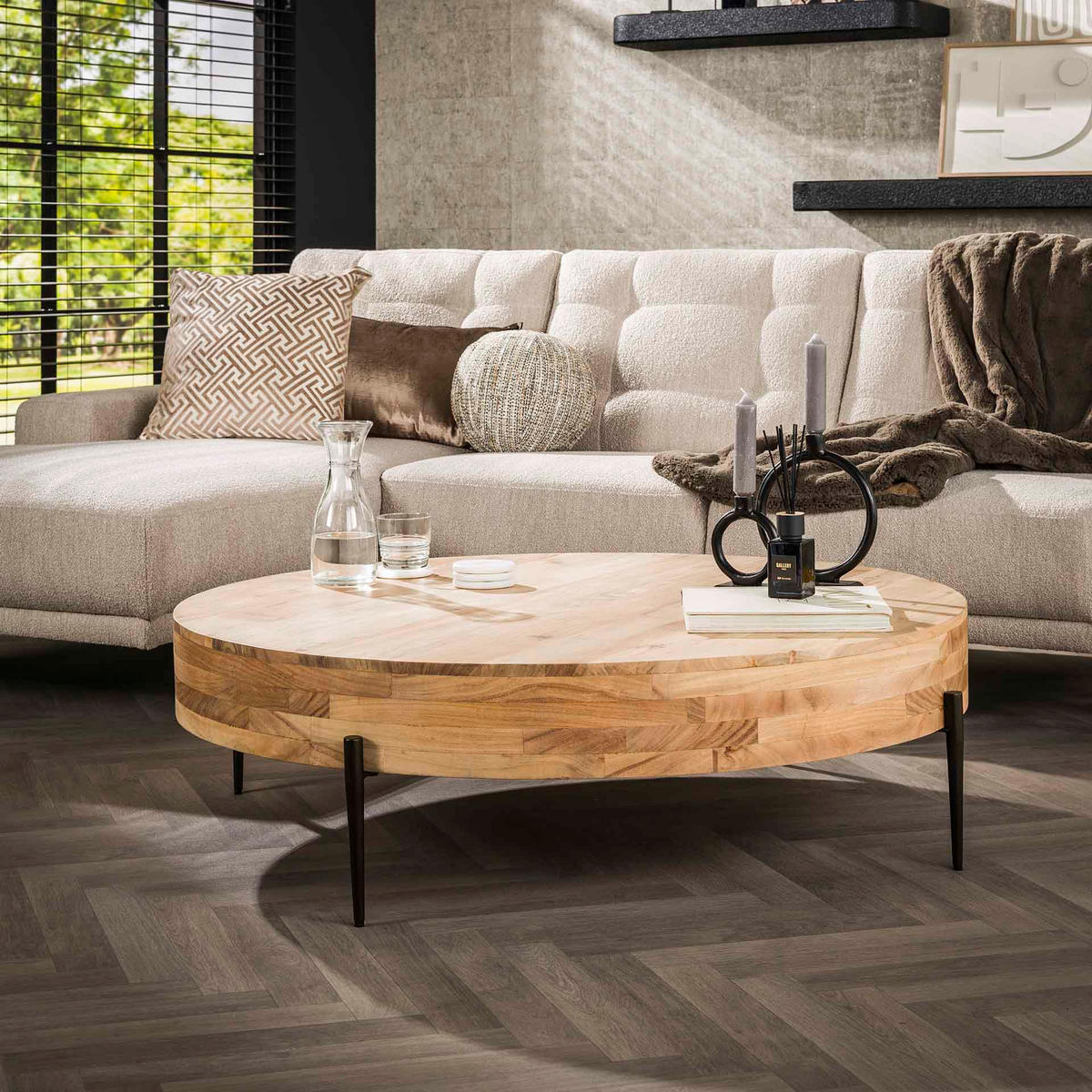 COUCHTISCH Bulky Braun 120/120/ 35 cm - Braun, Holz (120/120/35cm) - Hoyz Collection