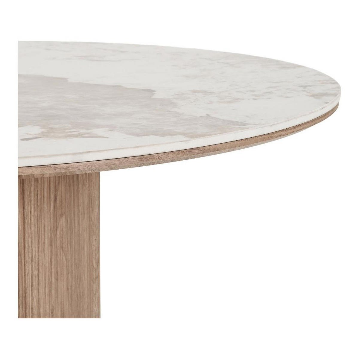 ESSTISCH Minamata 100 x 210 x 76 cm, Keramik-Tischplatte Weiß / Dunkelbraun - Weiß, Holzwerkstoff (210/100/76cm) - ebuy24