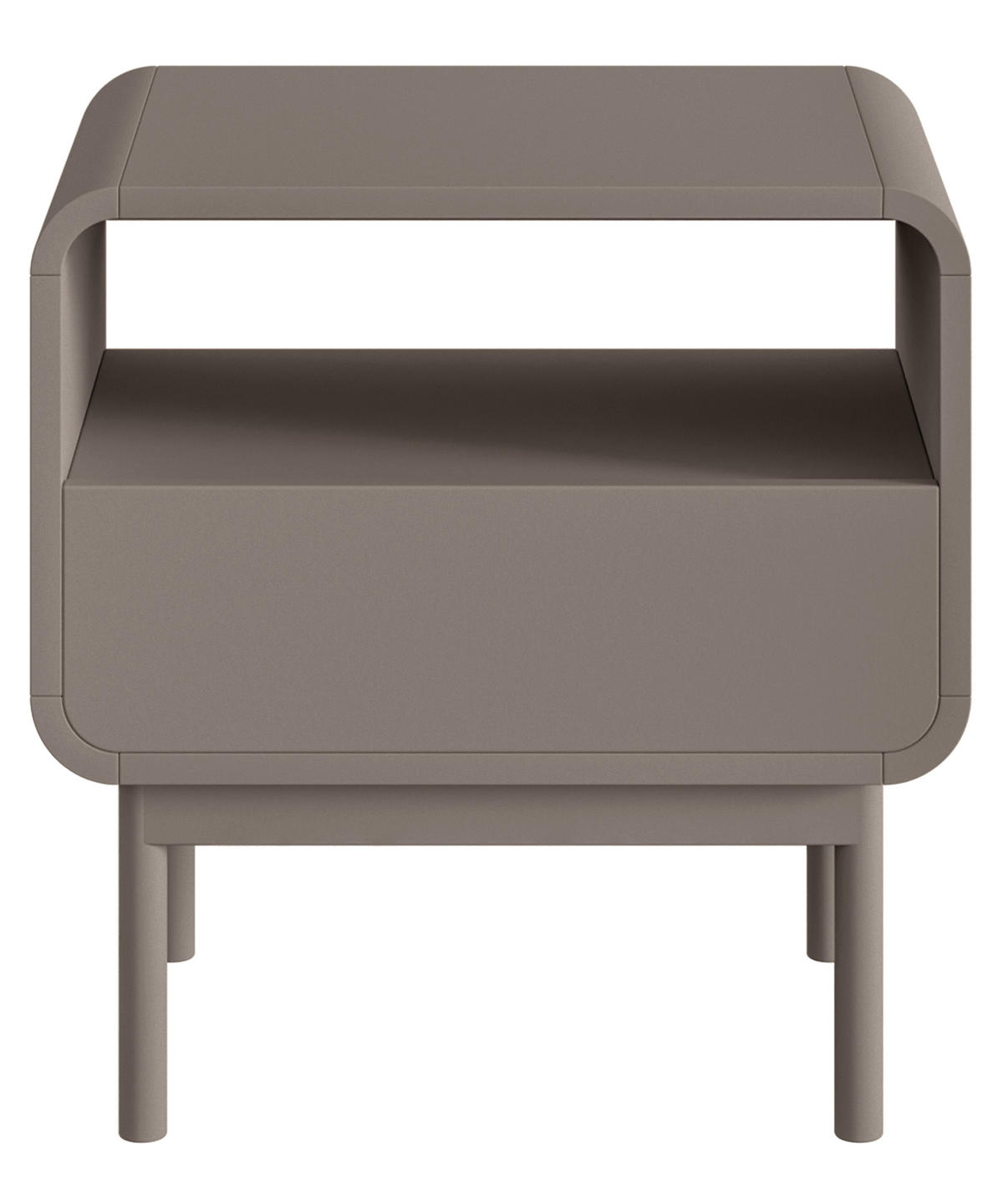 NACHTTISCH ORO Dunkelbeige mit Schublade 54 cm - Beige/Braun, Holz/Holzwerkstoff (53.8/61.1/40cm) - Selsey