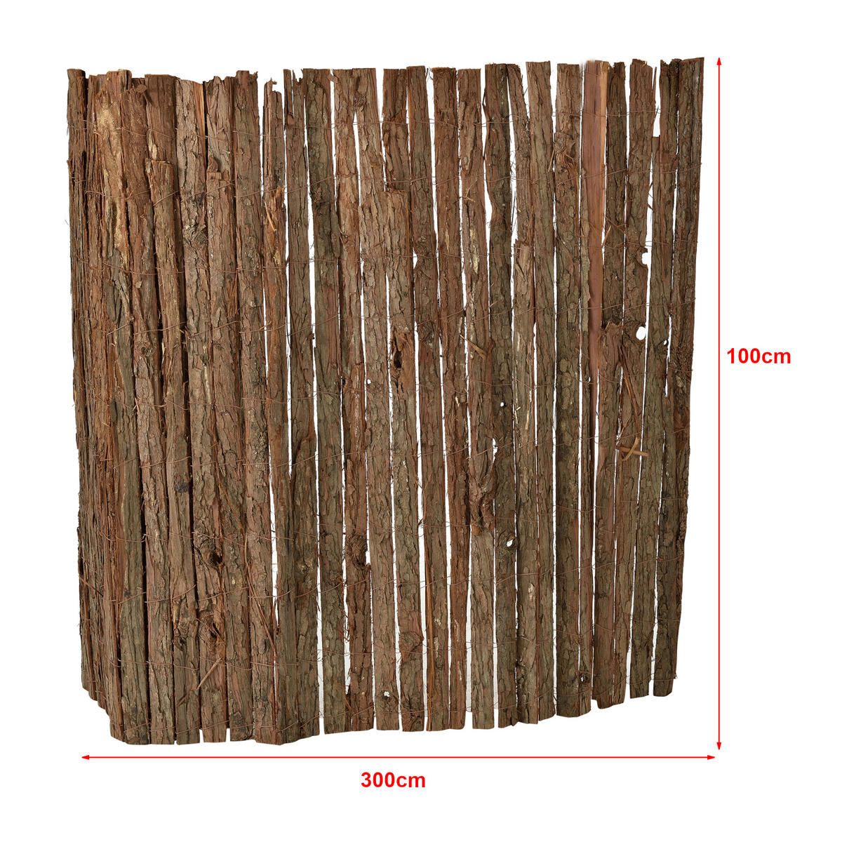 RINDENZAUN Zamora - Dunkelbraun, Naturmaterialien (300/100cm) - casa.pro