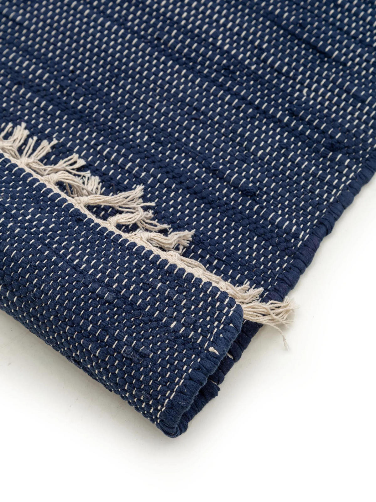 TEPPICH aus recyceltem Material Tom Dunkelblau 70x200 cm - Dunkelblau, Textil (70/200cm) - benuta Pop