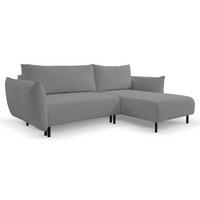 ECKSOFA ADEL mit Schlaffunktion und Bettkasten, L-förm, Metallbeine, verstellbar lose Rückenkissen, freistehend, RECHTS, 257x171x90 cm, Light Grey - Hellgrau, Holz/Textil (257/171cm) - DomoHome