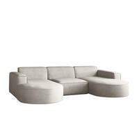 ECKSOFA Modena U-Form Elegant und Moderne Stoff Salvador Hellgrau - Hellgrau, Holz/Textil (299/165cm) - Kaiser Möbel