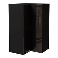 ECKHÄNGESCHRANK Essen W14/60 Schwarz Hochglanz / Schwarz Matt 60 / 60 / 96cm - Schwarz Hochglanz/Schwarz, Holz/Holzwerkstoff (60/96/60cm) - Feldmann-Wohnen