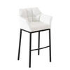 BARHOCKER Gibel Kunstleder Weiß Schwarz - Weiß, Leder (64/110/48cm) - DELUKE