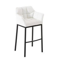 BARHOCKER Gibel Kunstleder Weiß Schwarz - Weiß, Leder (64/110/48cm) - DELUKE