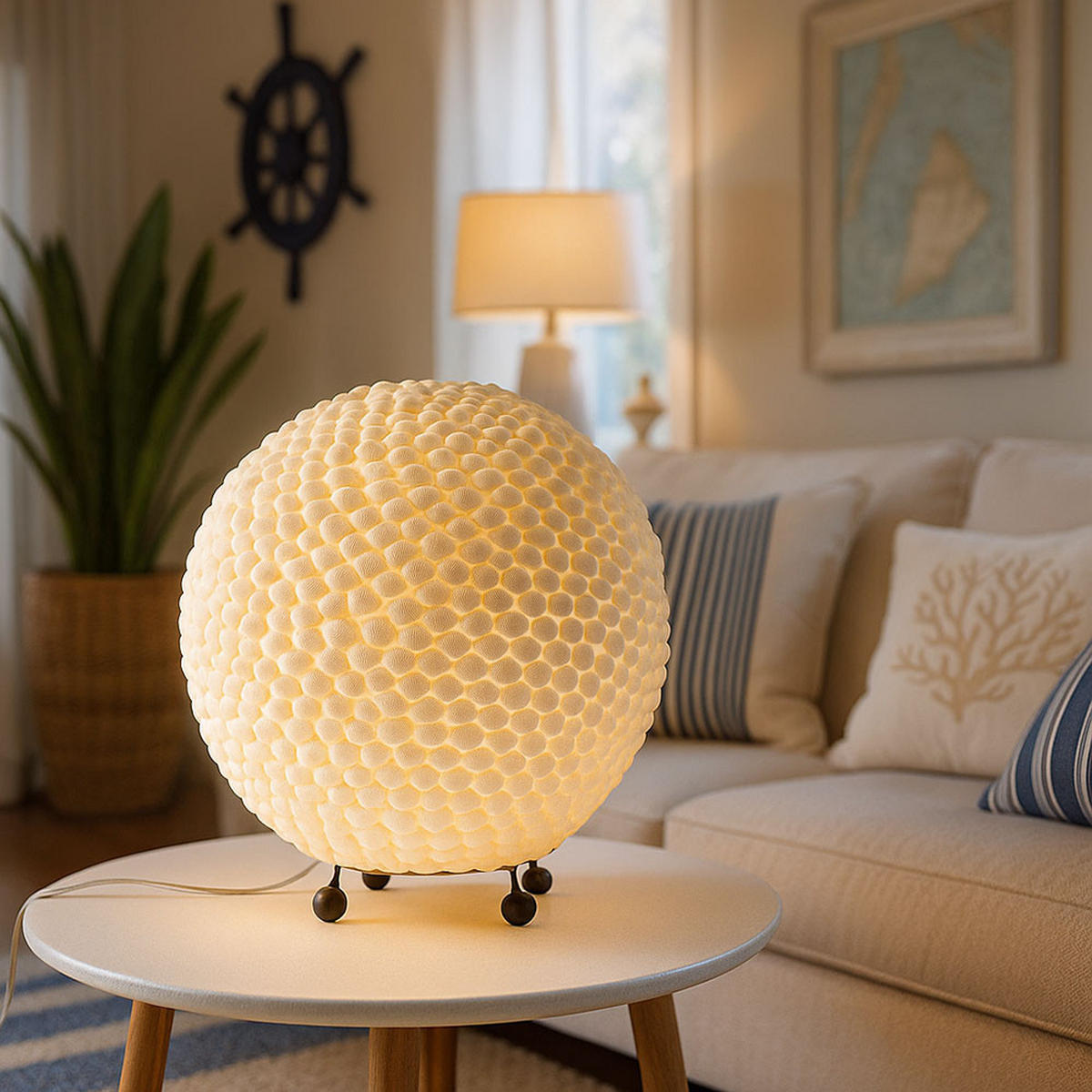 LED TISCHLEUCHTE Bali Weiß - Weiß, Metall (25/25/27cm)