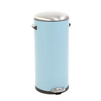 MÜLLEIMER Retro Mit Markanten Griffen und Kugelkappe 30 Liter 68,5 x 29,2 cm Kunststoff Inneneimer Hellblau - Blau, Metall (33.8/68.5/37.9cm) - PROREGAL