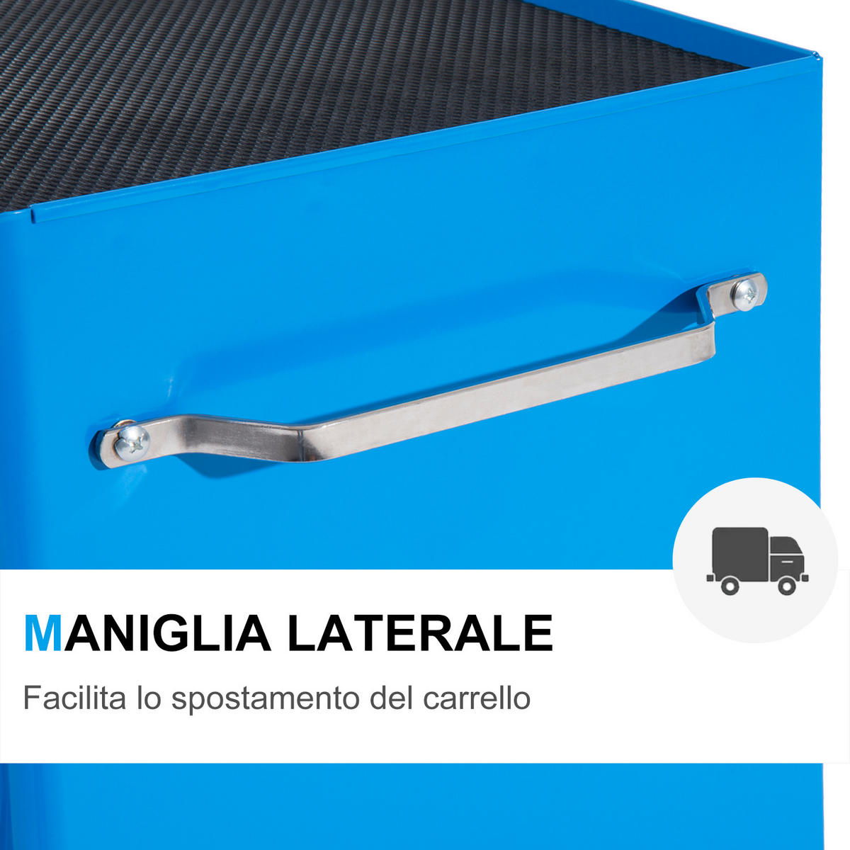 WERKZEUGWAGEN, Wagen mit Schublade, 61,5 x 33 x 82,5 cm, Blau - Multicolor, Kunststoff (33/82.5/61.5cm) - FORIOUS