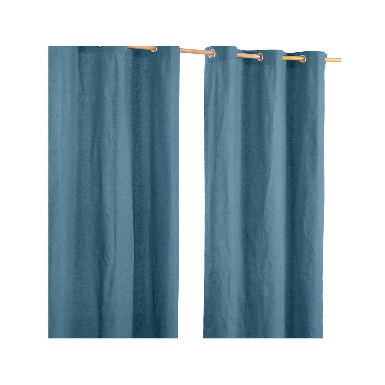 ÖSENVORHANG blickdicht 2er-Set, 117/137 cm - Blau, Textil (117/137cm) - Homescapes